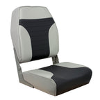 Springfield High Back Multi-Color Folding Boat Seat in Grey Charcoal White Blue and Red Grey