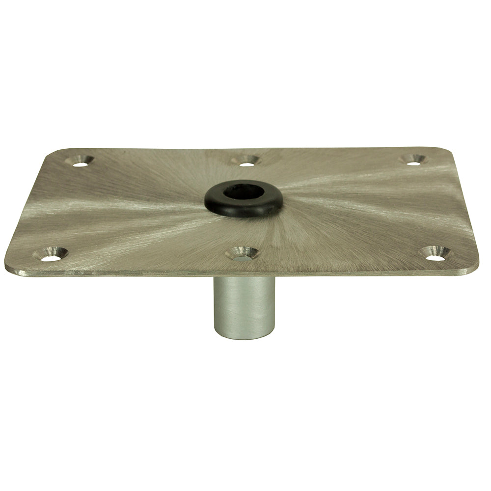 Springfield KingPin 6x8 inch stainless steel rectangular boat seat pedestal base with satin finish