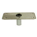 Springfield KingPin 4x8 inch stainless steel rectangular boat seat base with satin finish