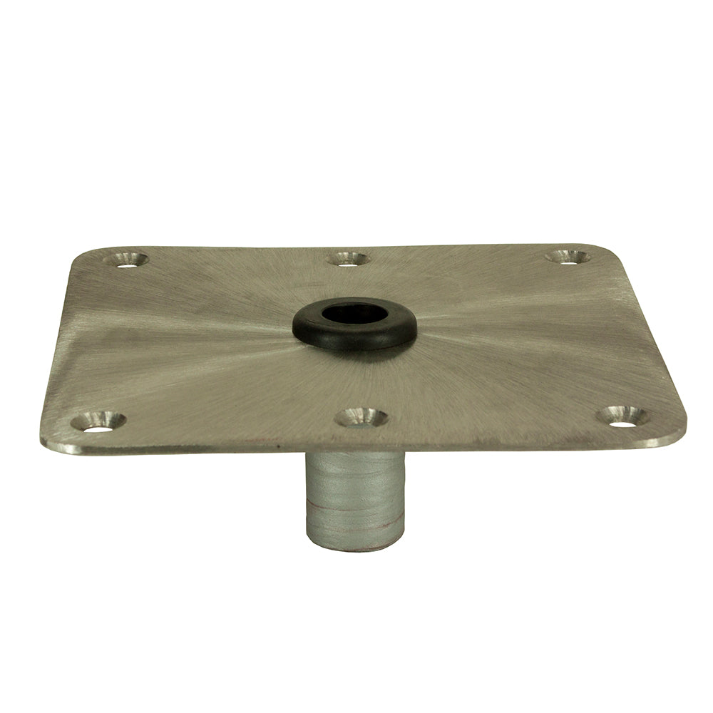 Springfield KingPin 7x7 stainless steel square seat base with satin finish and nylon bushing