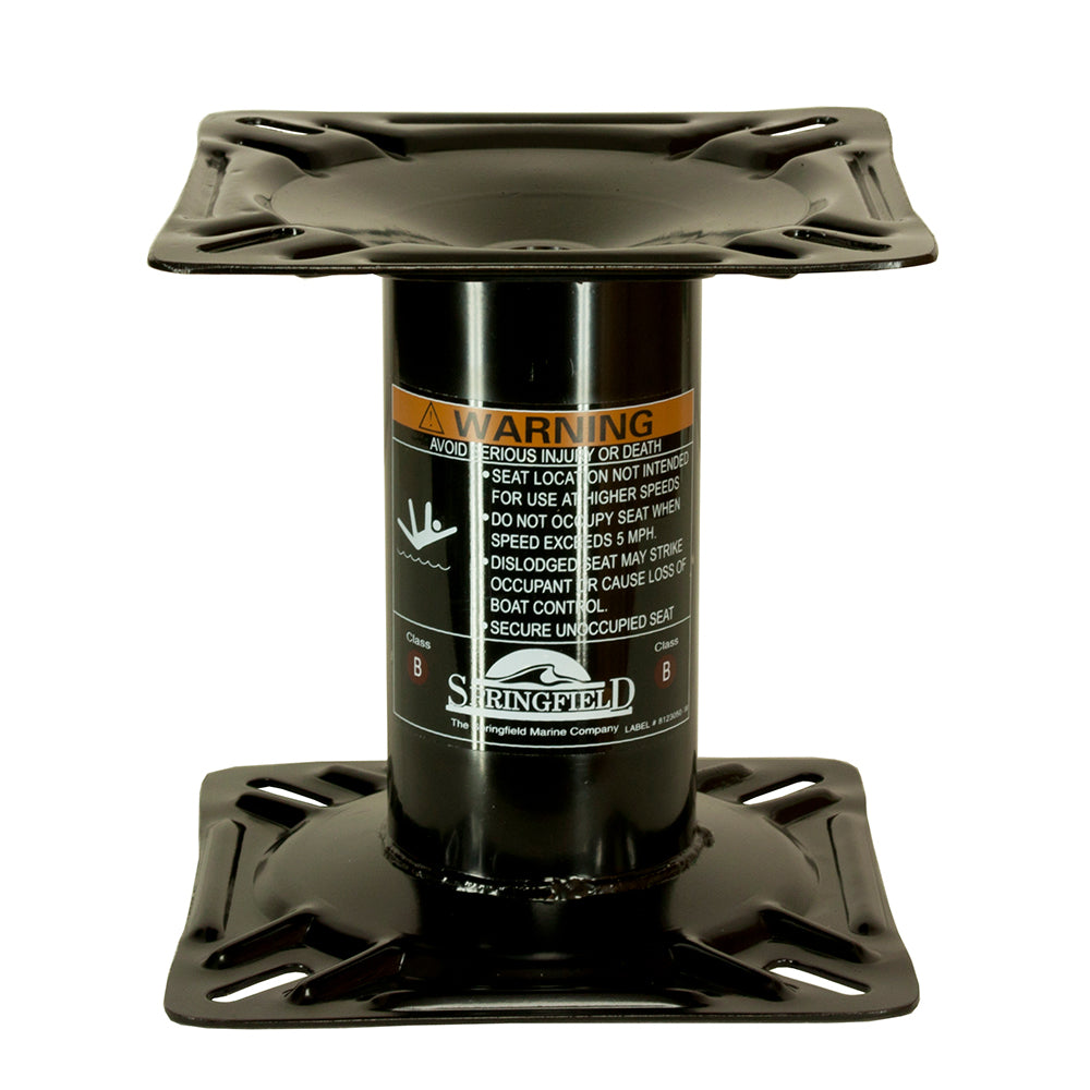 Springfield 7 inch fixed height economy steel boat seat pedestal with E-Coat finish