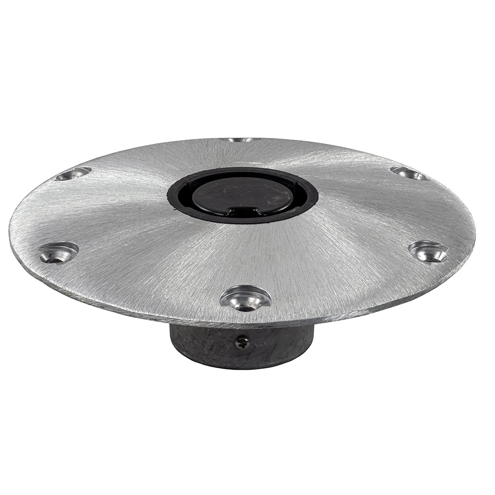 Springfield 9-inch round aluminum plug-in seat base for 2-3/8-inch post, satin finish