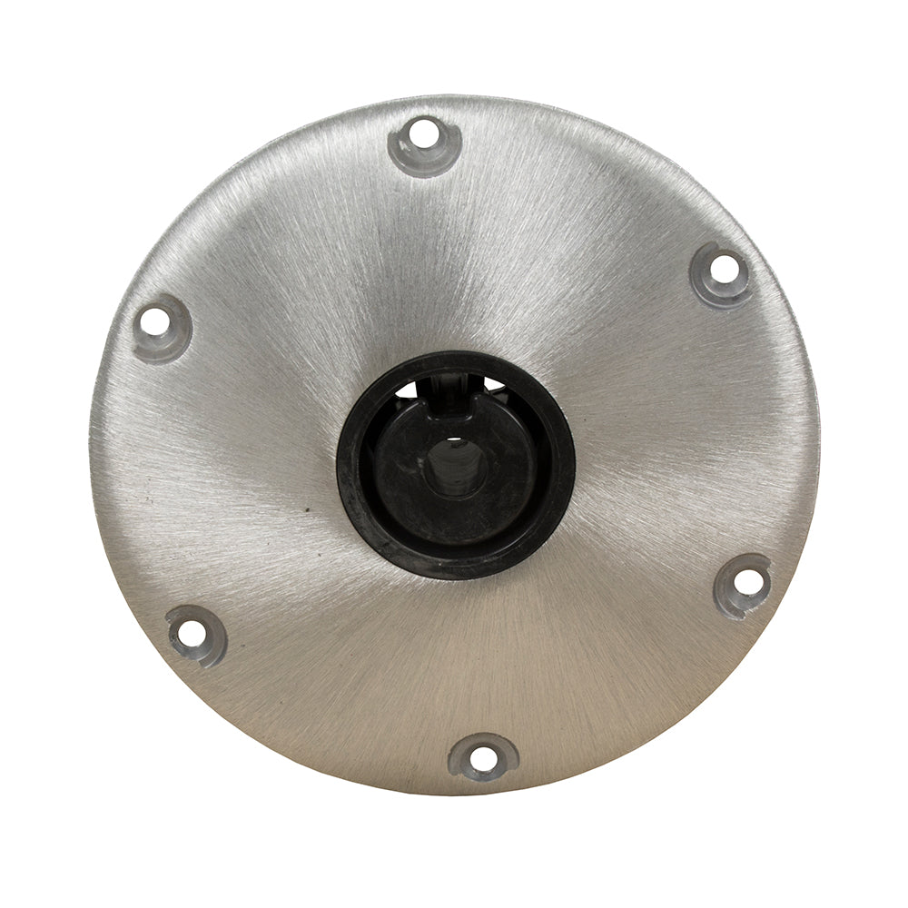 Springfield 9-inch round hi-lo plug-in boat seat base for 2-3/8-inch post, satin aluminum