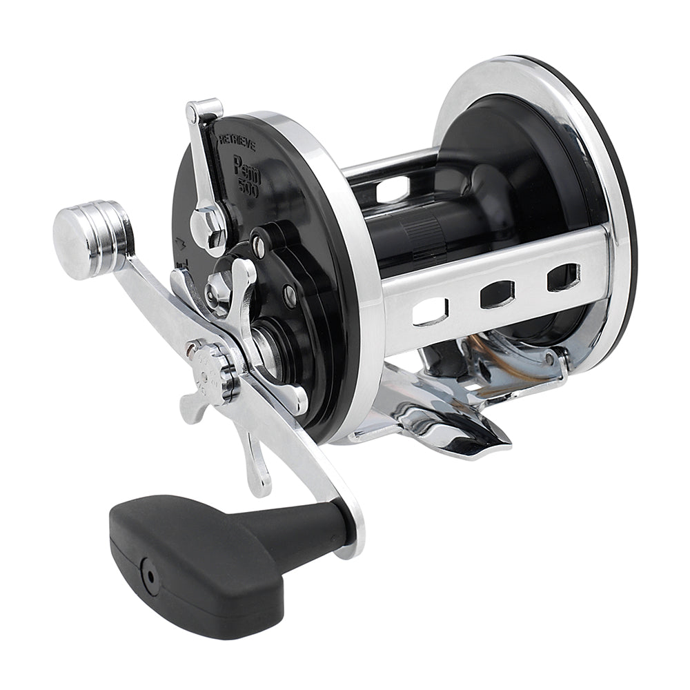 PENN 500L Jigmaster Star Drag Conventional Reel in black with aluminum spool and paddle knob handle