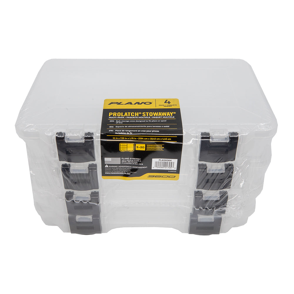 Plano 3650 ProLatch Stowaway utility box 4-pack with adjustable dividers