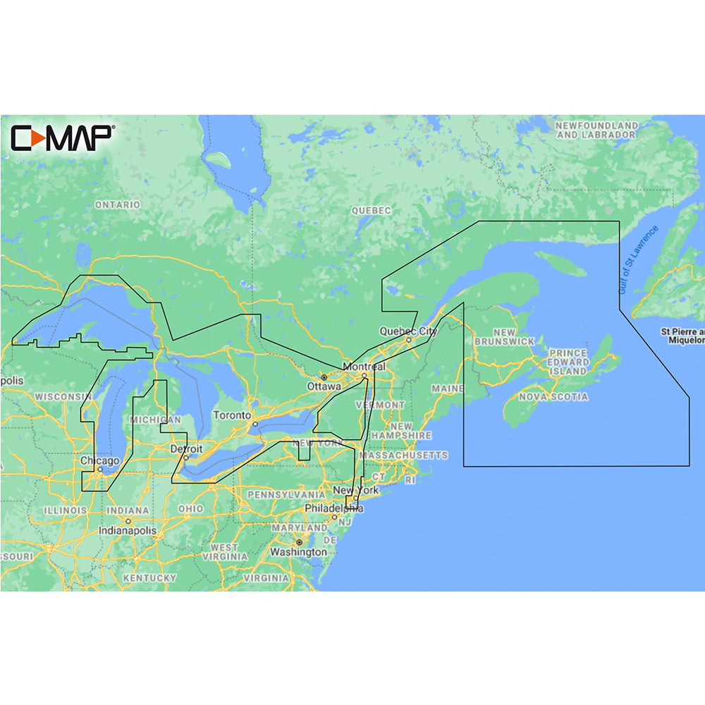 C-MAP M-NA-Y201-MS Great Lakes To Nova Scotia REVEAL™ Coastal Chart
