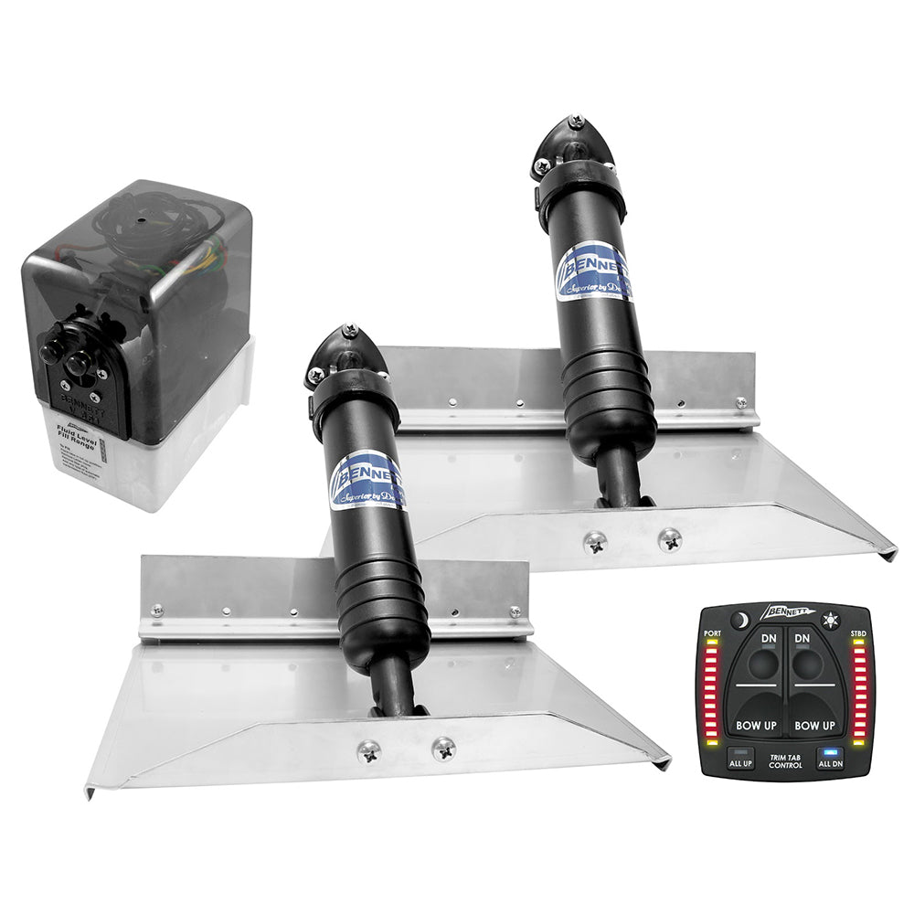 Bennett Marine 12x9 Hydraulic Trim Tab System with One Box Indication helm control and hardware