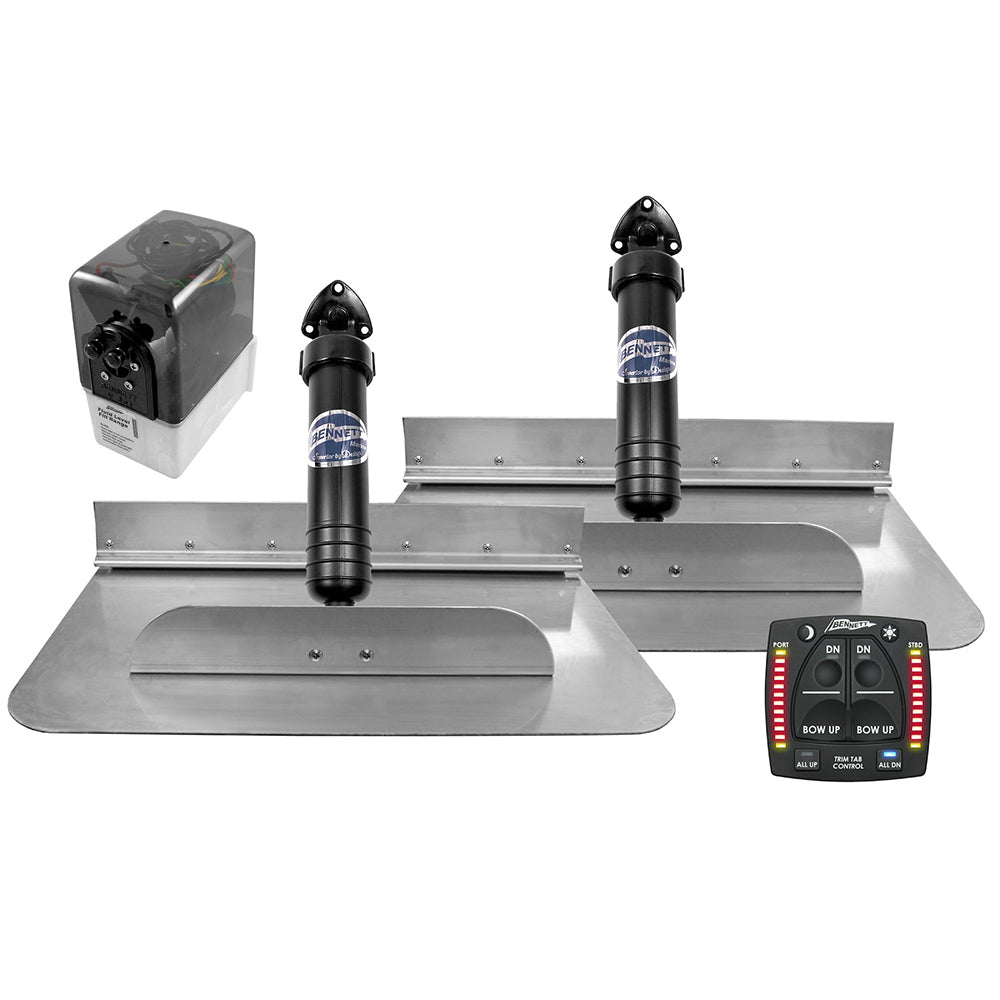 Bennett Marine 18x12 Hydraulic Trim Tab System with one box indicator helm control and hydraulic power unit