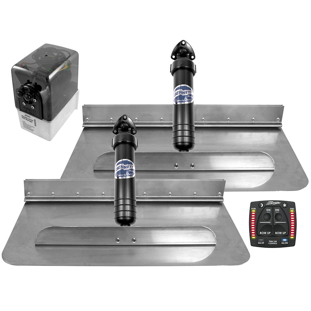 Bennett Marine 24x12 hydraulic trim tab system with one-box indication helm control and actuators