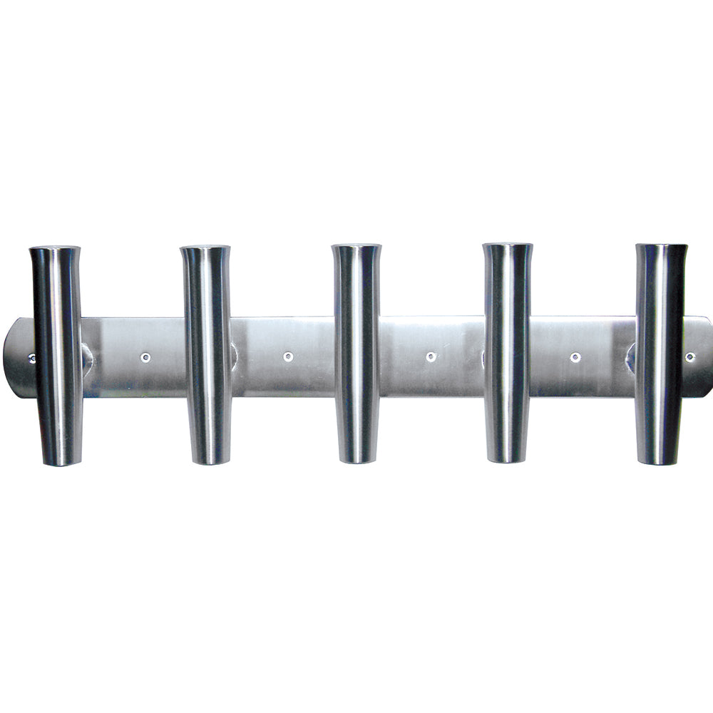 Tigress 35-inch 5 rod aluminum transom mount rod holder with white protective liners