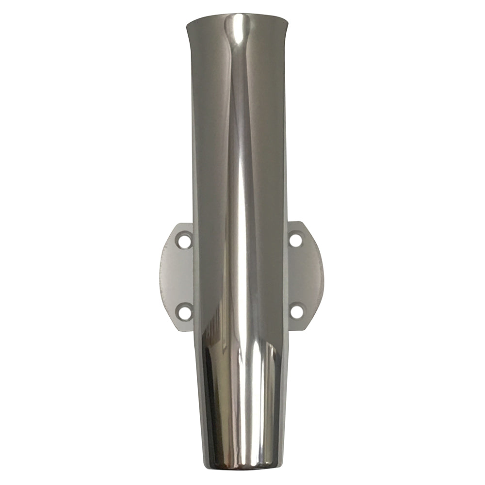 Tigress Bolt On Transom Mount Rod Holder - Polished Aluminum 10-Inch Flared