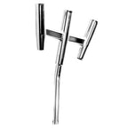 Tigress Triple Aluminum Kite Rod Holder Bent Butt Polished - holds 3 rods, tube ID 1-5/8"