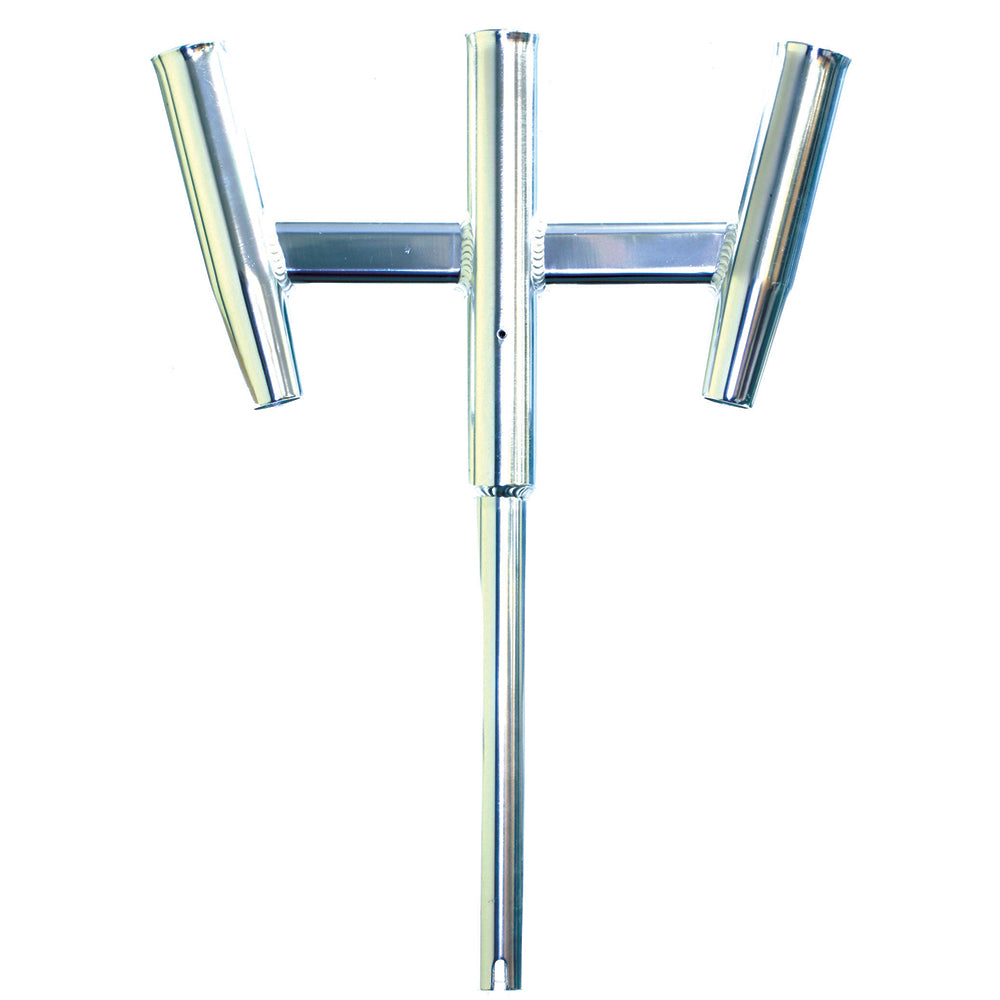 Tigress Triple Aluminum Kite Rod Holder Straight Butt Polished – 1-5/8" tube ID cold drawn anodized aluminum