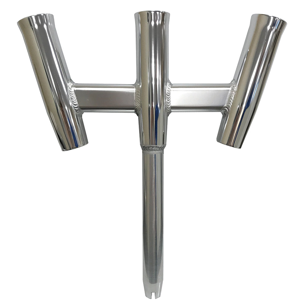 Tigress GS Trident Rod Holder straight butt polished aluminum triple kite rod saltwater fishing
