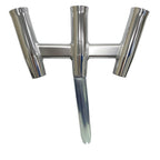 Tigress GS Trident Bent Butt Rod Holder in polished anodized aluminum for kite and additional rods