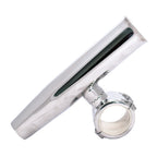 Tigress 1-1/4 inch polished stainless steel adjustable clamp-on rod holder with white vinyl liner