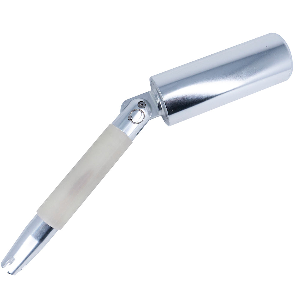 Tigress Adjustable Deep Drop Lead Holder in anodized aluminum with three angle settings for gunnel rod holders
