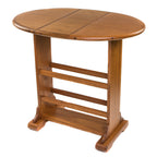 Whitecap small teak drop leaf table with underneath storage