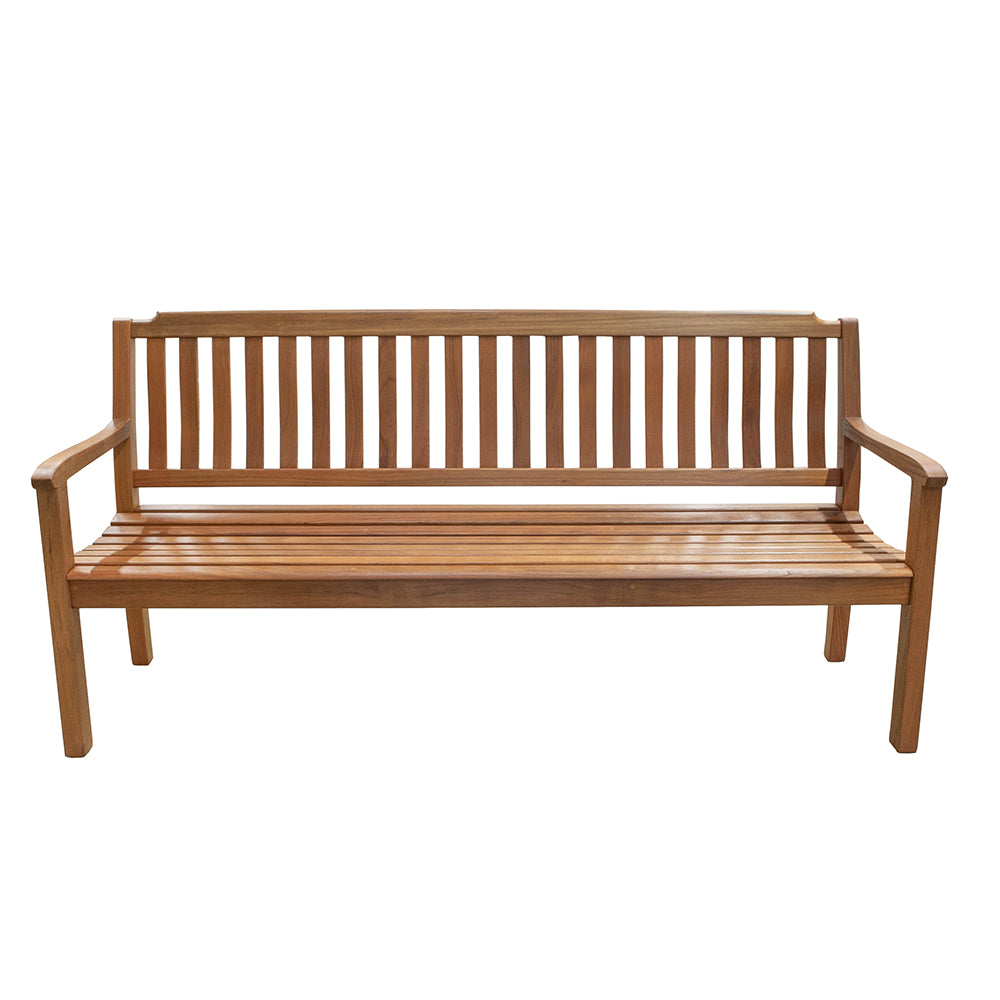 Whitecap 6-foot solid teak garden bench with oiled finish, 72 inches wide