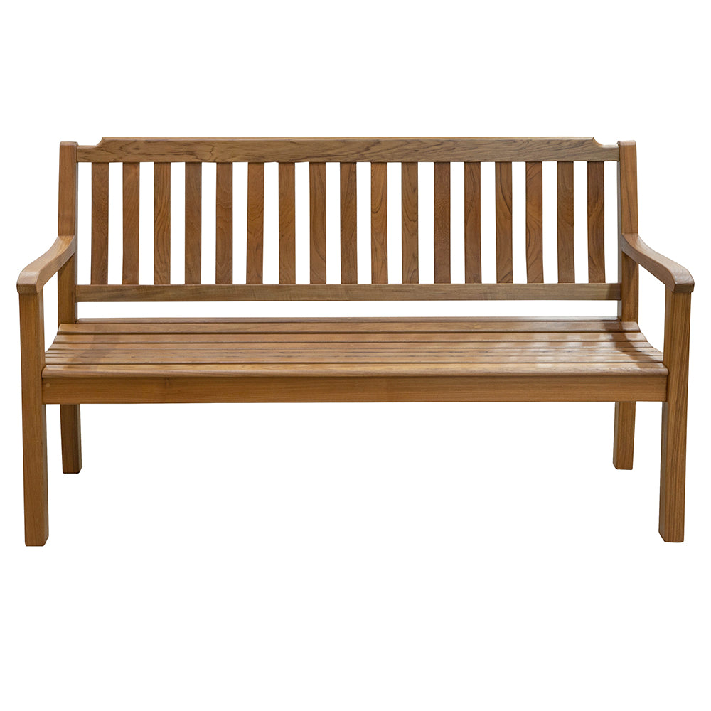 Whitecap 5-foot solid teak garden bench with oiled finish, 60 inches wide