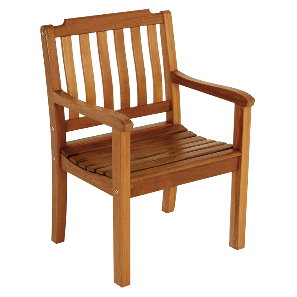 Whitecap solid teak garden chair with arms, oiled finish, 25 x 25 x 24 inches
