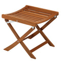 Whitecap solid teak folding foot stool with oiled finish for boat deck chair