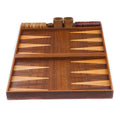 Whitecap oiled teak 2-in-1 backgammon and checkerboard game set, 34 pieces included