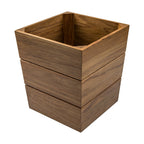 Whitecap large solid teak waste basket with oiled finish, 9x12x9 inches