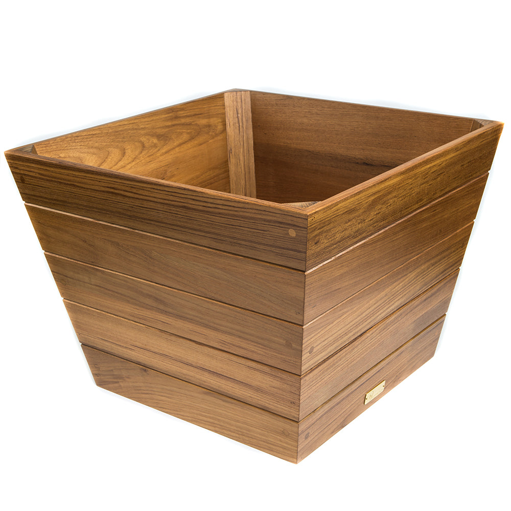 Whitecap medium solid teak planter box with oiled finish, 19 x 19 x 14 inches