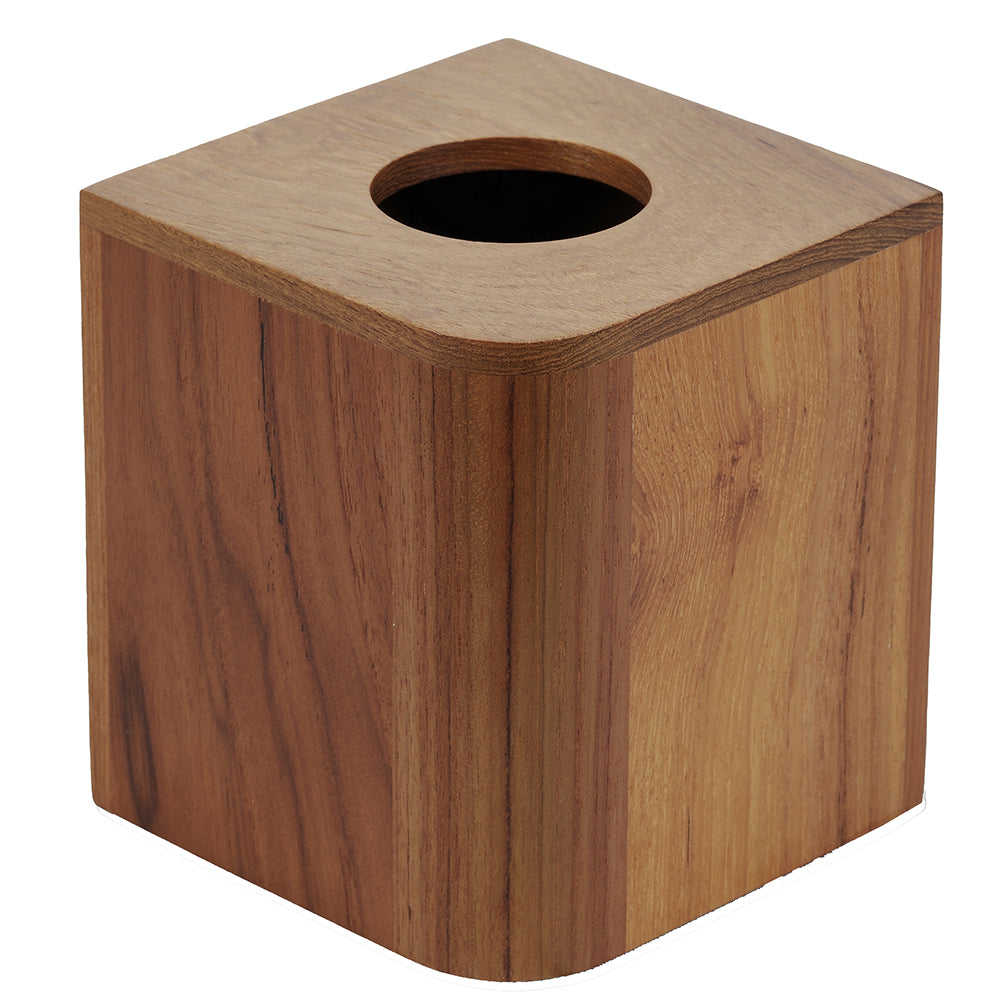 Whitecap EKA Collection premium teak tissue box with oiled finish, 5-1/4 x 5-1/4 x 6 inches
