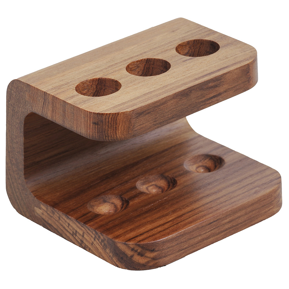 Whitecap EKA Collection teak toothbrush holder with oiled finish, holds 3 toothbrushes