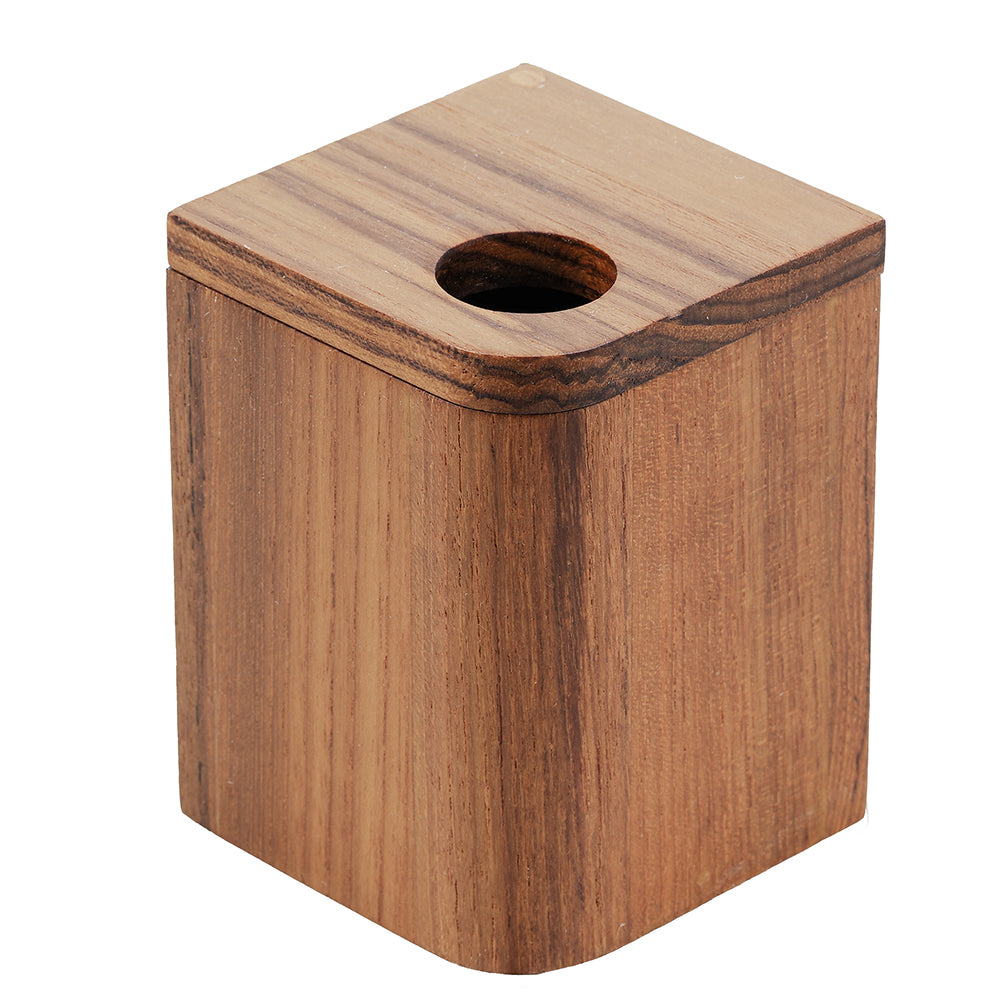 Whitecap EKA Collection teak storage container with finger-hole lid, 3 x 3 x 4-1/4 inch