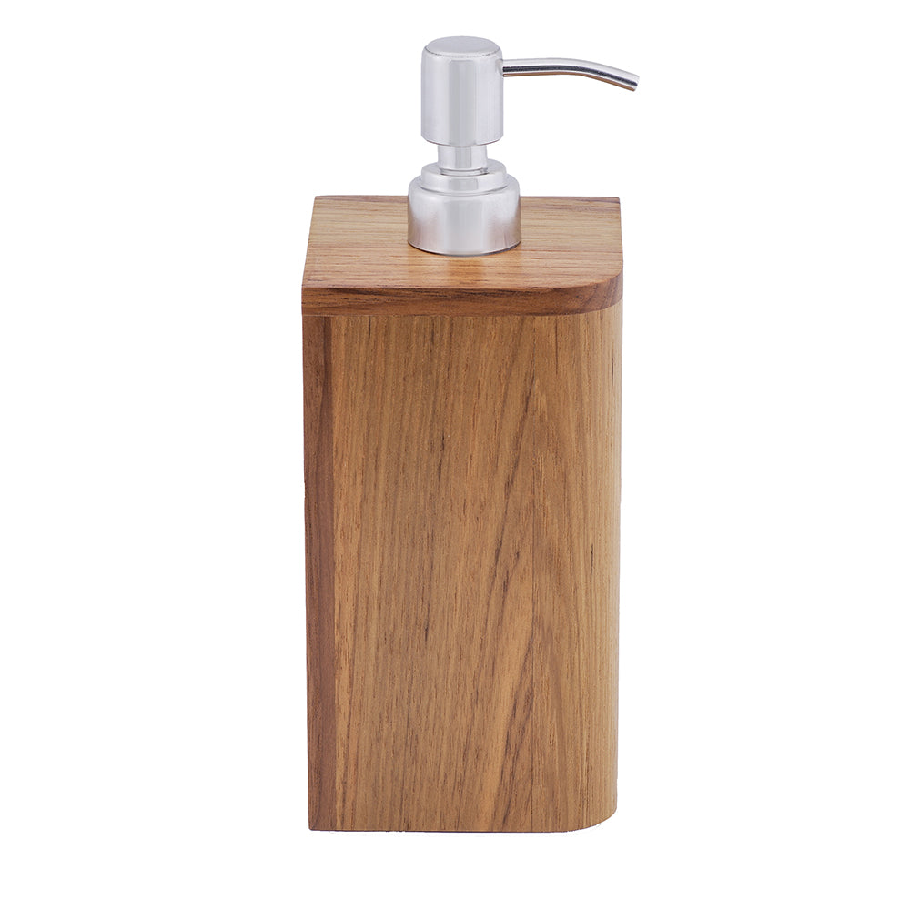 Whitecap EKA Collection teak soap dispenser with stainless steel pump, oiled finish, 8 oz. capacity