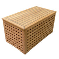 Whitecap Rhodes Teak Chest with grate sides, solid top, and stainless steel hardware, 33-1/2 x 18-3/8 x 17-1/2 inches