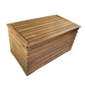 Whitecap Andros Teak Chest 33.5 x 18.375 x 17.5 inches with slatted sides and stainless steel hardware