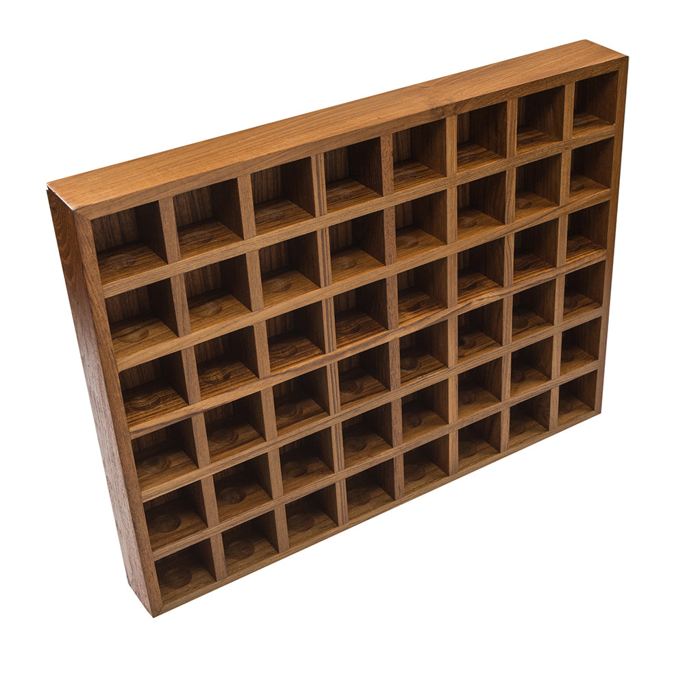 Whitecap solid teak 48-ball golf ball rack with oiled finish, 17-1/2 x 13-1/4 x 2 inches