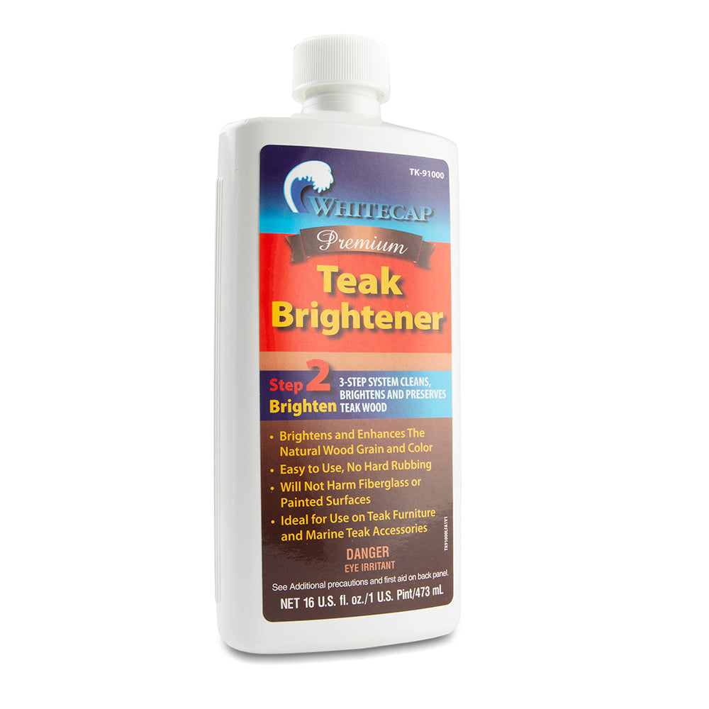 Whitecap Premium Teak Brightener 16oz bottle for marine wood surfaces