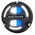Hella Marine Apelo A2 3000-lumen blue white underwater light with black housing and charcoal edge-light lens
