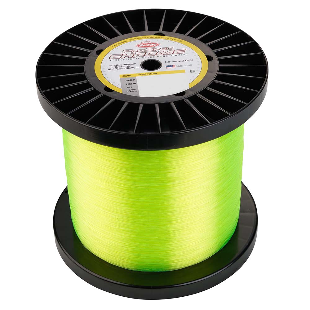 Berkley ProSpec Chrome Hi-Vis Yellow monofilament 5000-yard spool in 25 lb and 30 lb