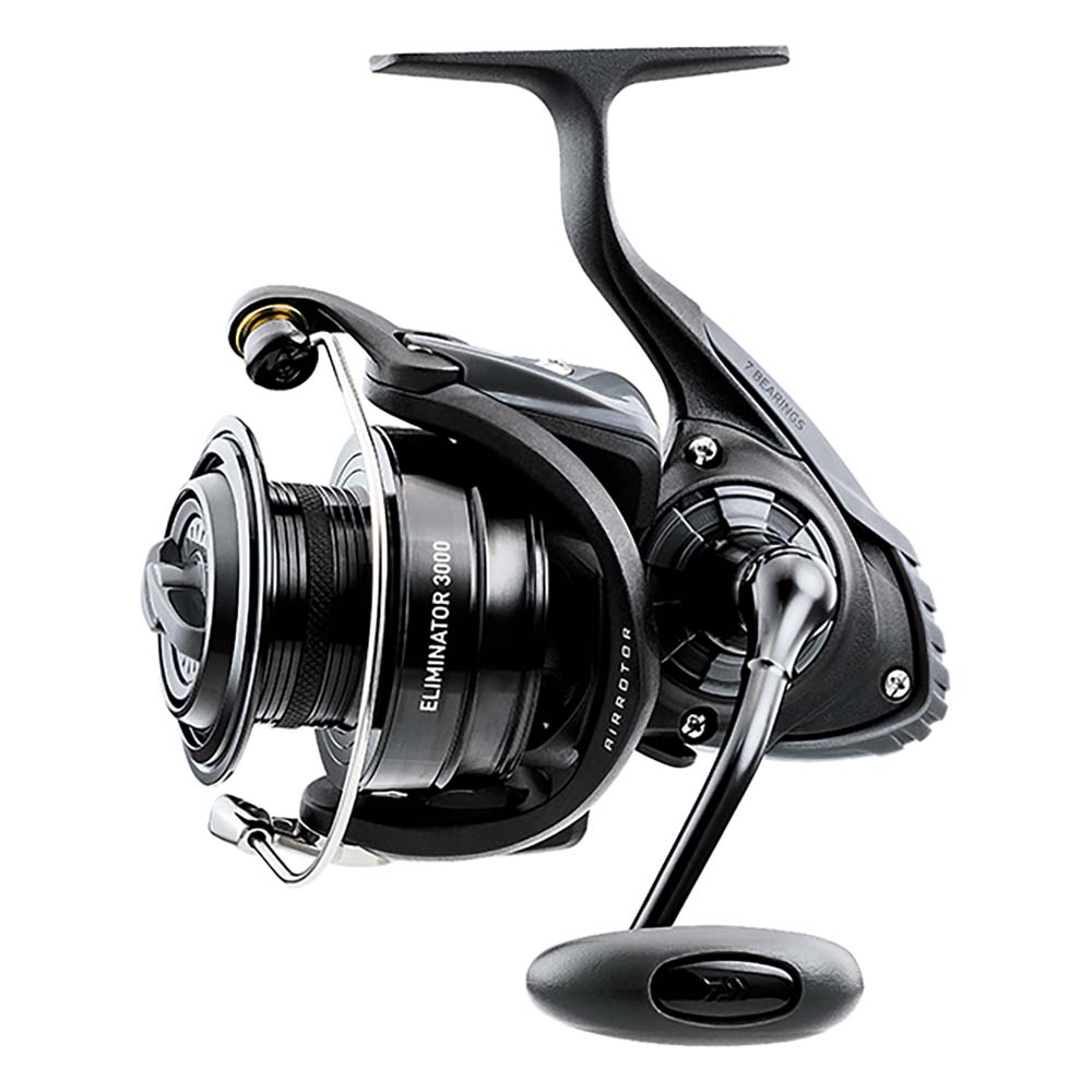 Daiwa Eliminator 2500 spinning reel with aluminum frame and Air Rotor design