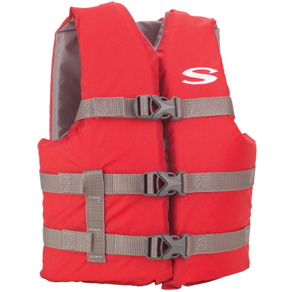 Stearns Youth Classic Vest Life Jacket Red Grey USCG Approved 50-90 lbs