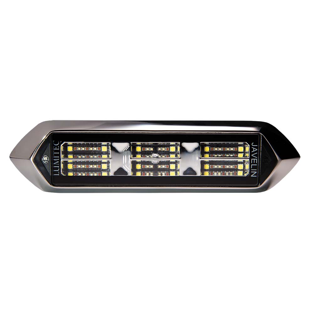 Lumitec Javelin 600X RGBW underwater boat light with polished naval bronze housing