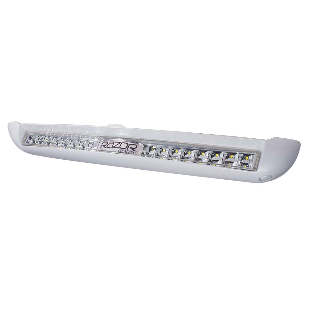 Lumitec Razor Light Bar flood white housing inverted logo flush mount 10000 lumen marine light