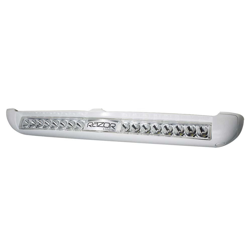 Lumitec Razor Light Bar spot beam white housing inverted logo flush mount 10000 lumen marine light bar