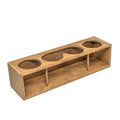 Whitecap teak four-position drink and binocular rack, 14-1/4 x 4 x 3-1/2 inches