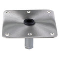 Springfield Marine KingPin 7x7 inch satin stainless steel threaded square boat seat base with nylon bushing