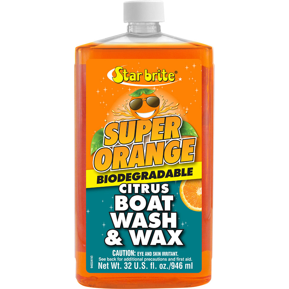 Star brite Super Orange Citrus Boat Wash and Wax 32 oz bottle for fresh and saltwater use