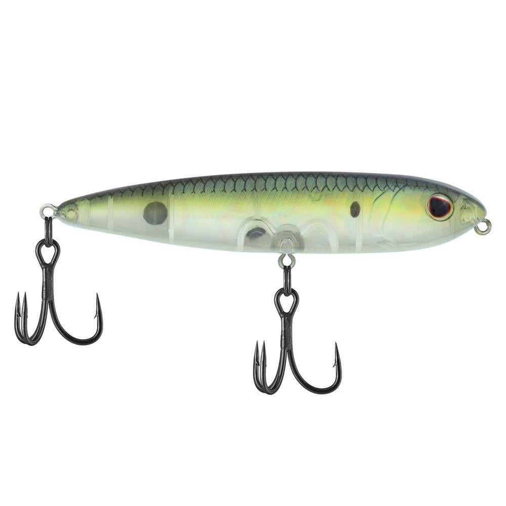 Berkley J-Walker 100 Saltwater topwater lure in HD Pilchard and Red Head color options