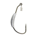 Berkley Fusion19 Weighted Swimbait Hook in Smoke Satin 5/0, 4-pack with resealable clam packaging