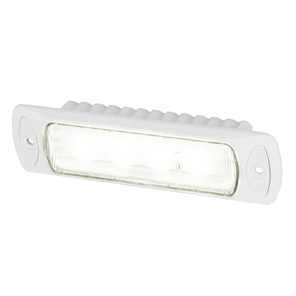 Hella Marine Sea Hawk-R recessed LED floodlight in white with ceramic polymer housing and wide flood beam pattern